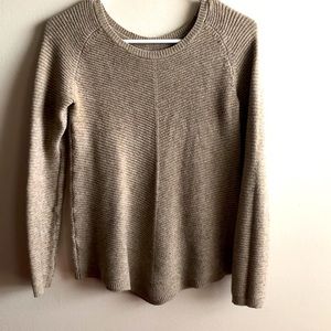 Ribbed, tan sweater